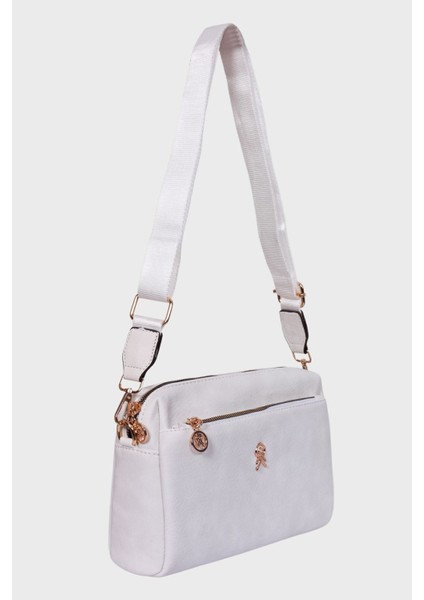 Kadın Beyaz 3 Bölmeli Astarlı Ayarlanabilir Kolon Askılı Çapraz Omuz Çantası fırsatları