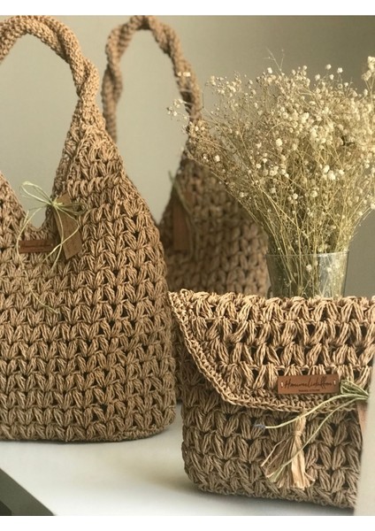 Hasır Orta Boy Şık Ve Kullanışlı Çanta El Örgüsü