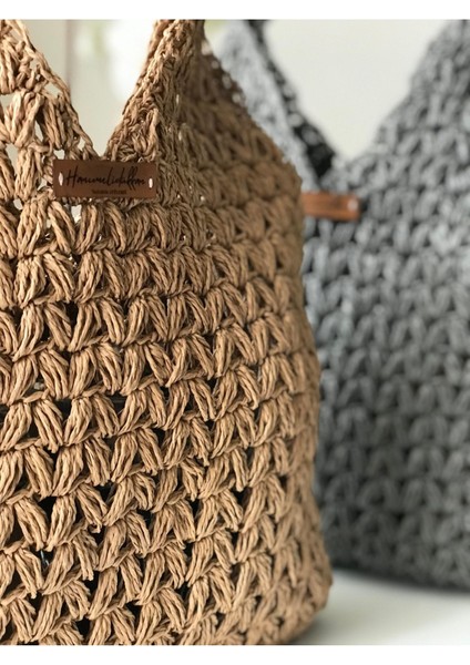 Hasır Orta Boy Şık Ve Kullanışlı Çanta El Örgüsü fırsatları