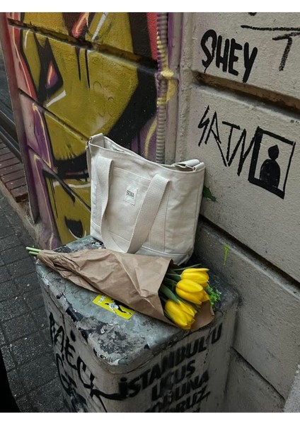 Kanvas Çıtçıtlı Çanta Ayarlanabilir Çapraz Askılı Kadın El Ve Omuz Çantası U:30 E:35 G:10 Cm