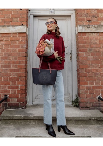 Lacıvert-Bordo Kadın Omuz Çantası Us24732 fiyatları