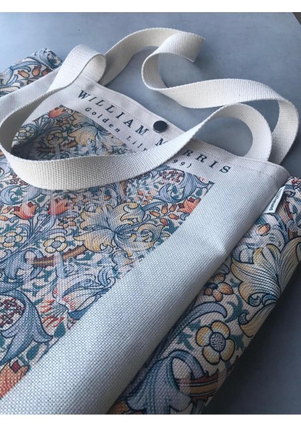 William Morris Kanvas Bez Çanta Yıkanabilir Metal Çıtçıtlı Cepli modelleri