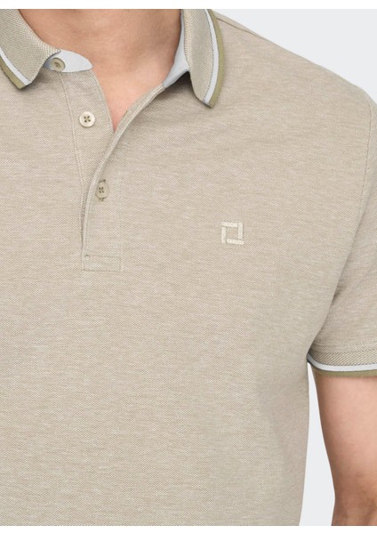 Düz Açık Kahve Erkek Polo T-Shirt Onsfletcher Lıfe Slım Ss Polo Noos modelleri