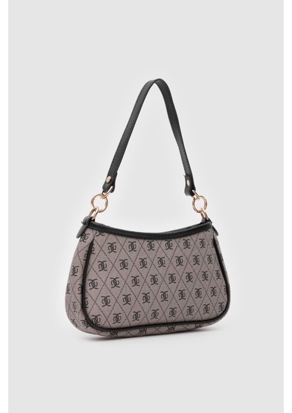 Farme Monogram Gri Baget Ve Çapraz Çanta