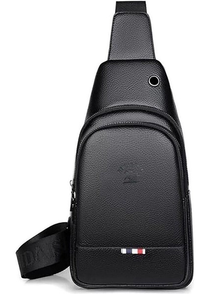 Unisex Siyah Vegan Deri Kulaklık Çıkışlı Çapraz Omuz Çantası Bel Çantası Günlük Çanta modelleri