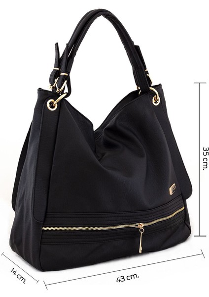 Kadın Siyah Yumuşak Deri Omuz Çantası indirimleri