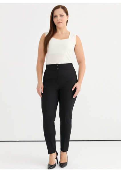 Normal Bel Normal Siyah Kadın Pantolon 25YSL5395