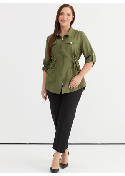 Normal Haki Kadın Ceket 25YSL1453-BB