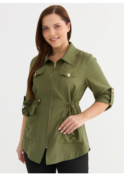 Normal Haki Kadın Ceket 25YSL1453-BB