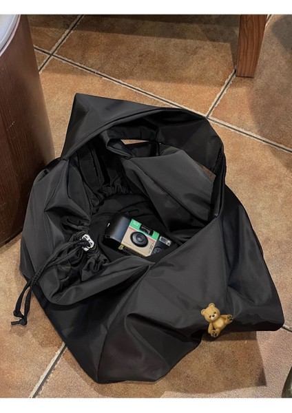 Su Geçirmez Tote Bag / Çapraz Kullanıma Uygun Siyah Kadın Omuz Çantası (50*30) indirimleri