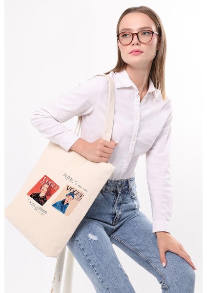 Kanvas Vogue Baskılı Bez Çanta fiyatları