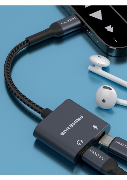 FH10 2'si 1 Arada Usb-C Hub | Pd 60W Hızlı Şarj & Ses Aktarımı | Çift Usb-C Girişli | Örgü Kablolu Taşınabilir Çoklayıcı
