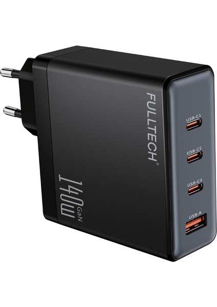 FC68 140W Gan Hızlı Şarj Adaptörü | 1x Usb-A + 3x Usb-C Port | Pd Süper Hızlı Laptop ve Telefon Şarj Cihazı