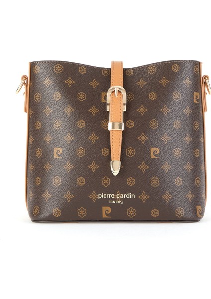 Kahve Monogram Kadın Omuz Çantası 05PC24K24104 fırsatları