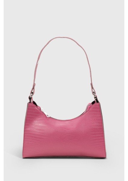 Std Kadın Lizard Pembe Baguette Çanta 195 Klasik