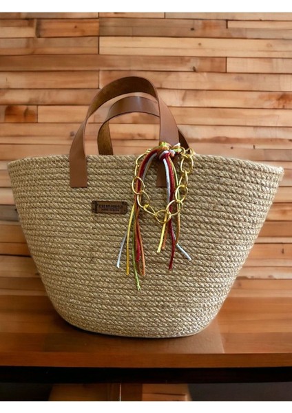 Hasır Çanta, Günlük El Çantası, El Emeği Tasarım Çanta, (Midi Boy 20cm.) fiyatları