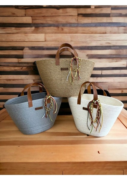Hasır Çanta, Günlük El Çantası, El Emeği Tasarım Çanta, (Midi Boy 20cm.) indirimleri
