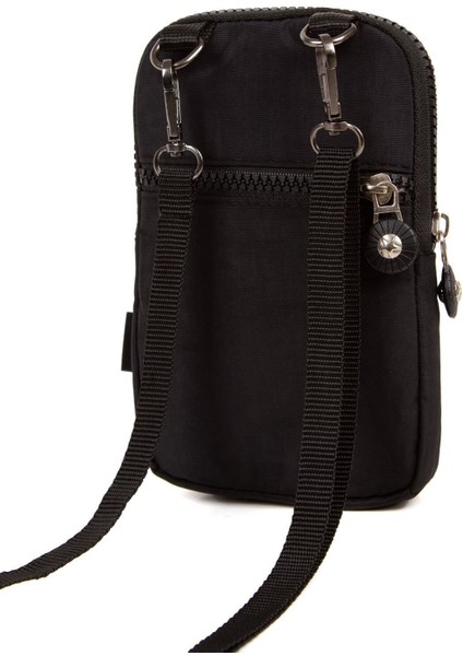 Kadın Siyah Krınkıl Suya Dayanıklı Telefon Bölmeli Mini Omuz ve Bel Çantası (Boy:19 EN:12CM) fırsatları