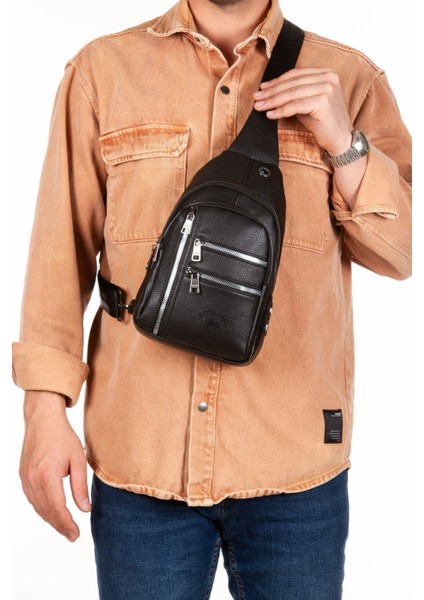 Deri Çapraz Askılı Çanta Göğüs Çanta Çok Bölmeli Tek Kol Omuz Çanta Kulaklık Çıkışlı Bodybag fiyatları