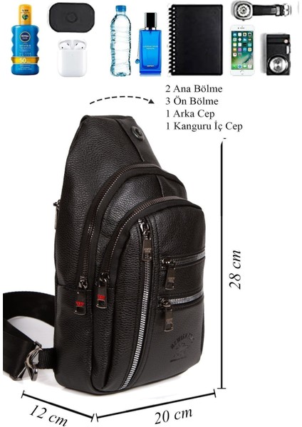 Deri Çapraz Askılı Çanta Göğüs Çanta Çok Bölmeli Tek Kol Omuz Çanta Kulaklık Çıkışlı Bodybag fırsatları