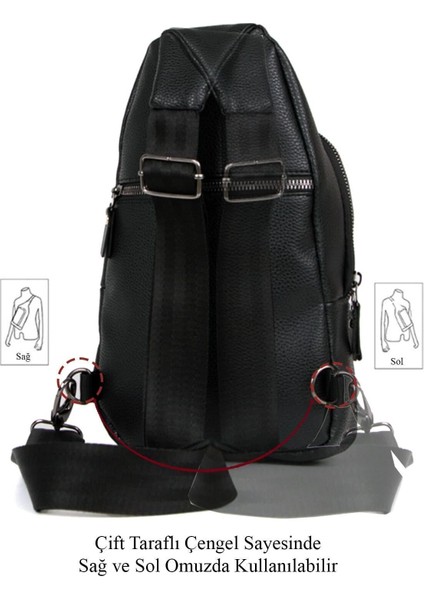 Deri Çapraz Askılı Çanta Göğüs Çanta Çok Bölmeli Tek Kol Omuz Çanta Kulaklık Çıkışlı Bodybag indirimleri