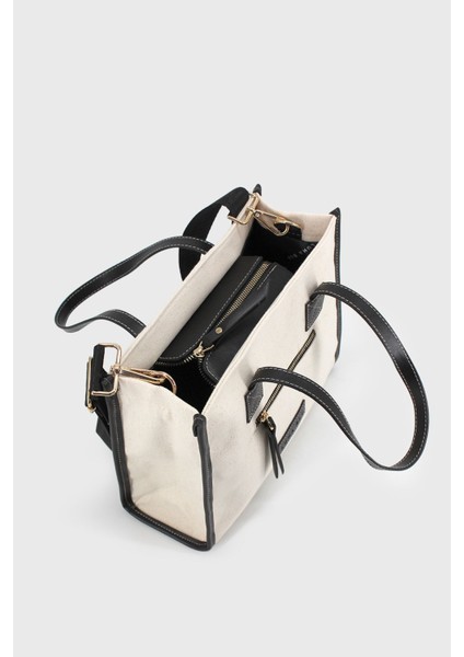Kadın Siyah Kanvas Fermuar Detaylı Çapraz Askılı Çanta indirimleri