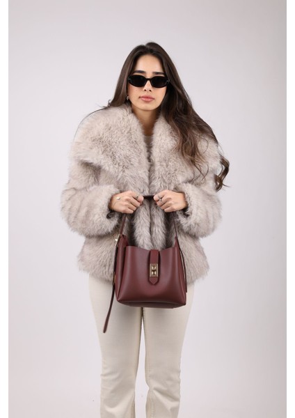 Kadın Bordo Gold Kilit Detay Aksesuarlı Ayarlanabilir Kilit Askılı El Kol Ve Omuz Çantası fırsatları