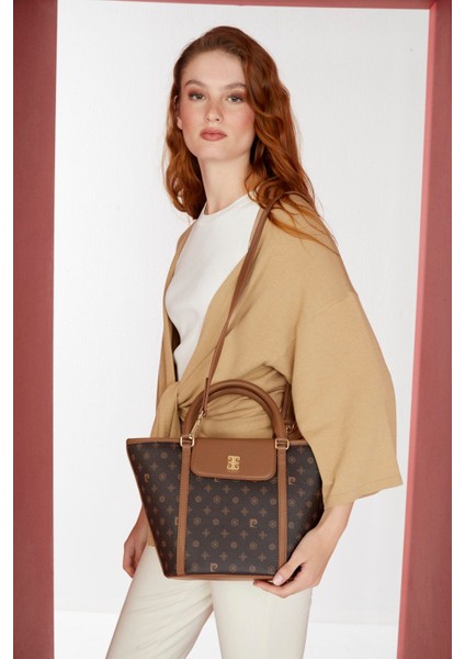 Kahve Monogram Kadın Omuz Çantası 05PO23Y1717