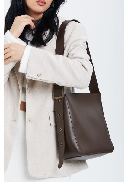 Kemer Detaylı Dante Kadın Çapraz Çanta Kahverengi indirimleri