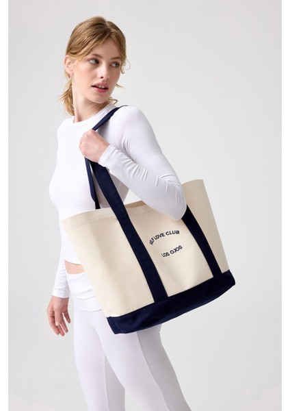 X Melodi Pamuklu Omuz Çantası Shopper Bag