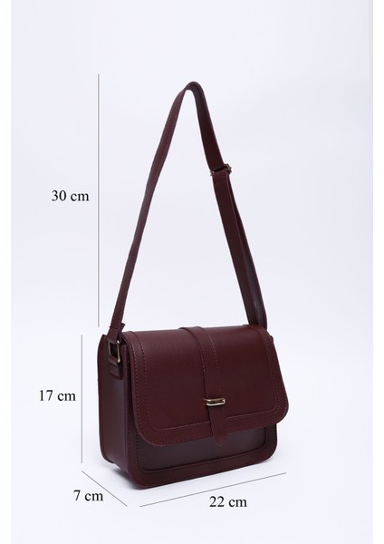 Bordo Shk127 Deri Iç Fermuar Cepli Çıtçıt Kapamalı El,Kol Ve Omuz Çantası U:17 E:22 G:7 Cm modelleri
