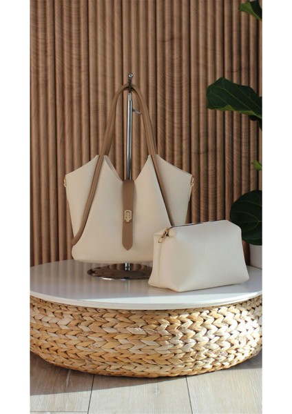 Krem Yavrulu Deri Omuz Çantası Sara fiyatları