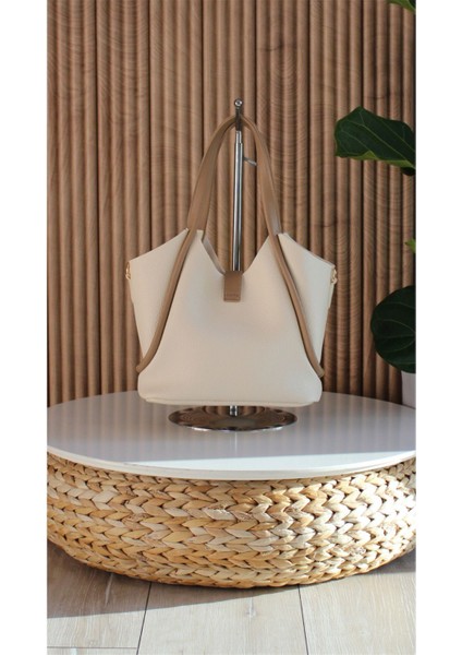 Krem Yavrulu Deri Omuz Çantası Sara indirimleri