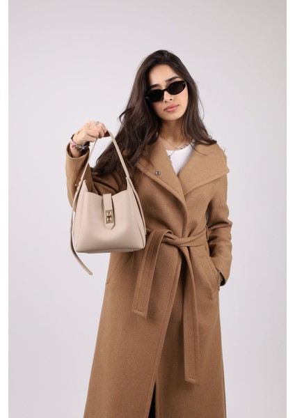 Kadın Vizon Gold Kilit Detay Aksesuarlı Ayarlanabilir Kilit Askılı El Kol Ve Omuz Çantası fırsatları