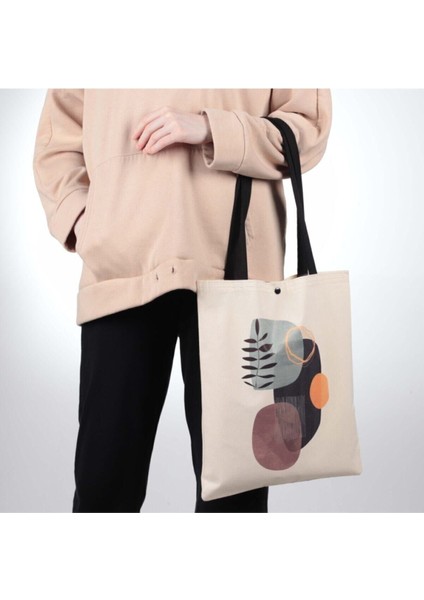 Geometrik Tasarım Çıtçıtlı Kalın Kumaş Bez Çanta modelleri