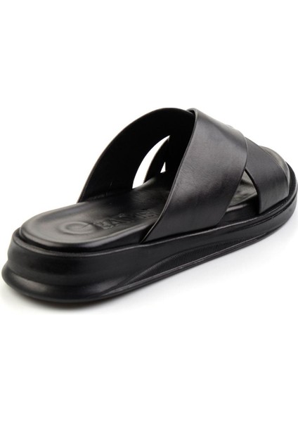 Siyah Leather Erkek Terlik E04433002243 modelleri