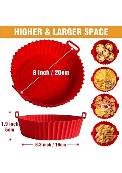 3 Adet Sıcak Hava Fritözü Silikon Kalıp Sıcak Hava Fritözü Liner Silikon Kalıp Tekrar Kullanılabilir ve Sıcak Hava Fritözü, Mikrodalga Fırın ve Fırın Için Uygundur (Siyah)