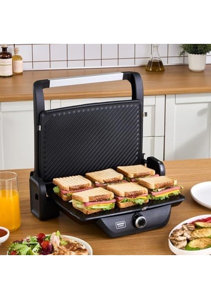 Gastro Classic Izgara ve Tost Makinesi Matte Black 6 Dilim Kapasiteli