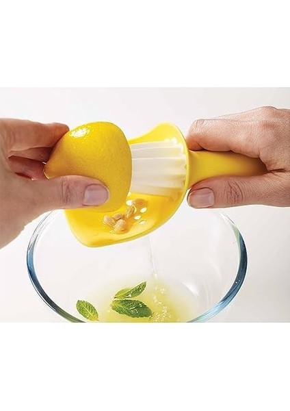 Joseph - Sıçrama Korumalı Ve Çekirdek Tutuculu Limon Sıkacağı - Sarı/Beyaz