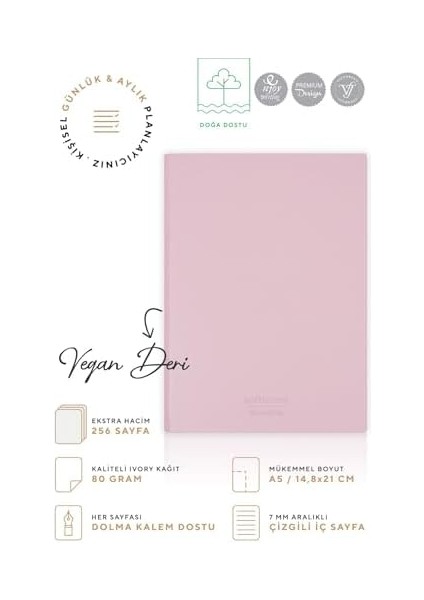 Esnek Kapak Defter A5 Krem 128 Yp. Çizgili