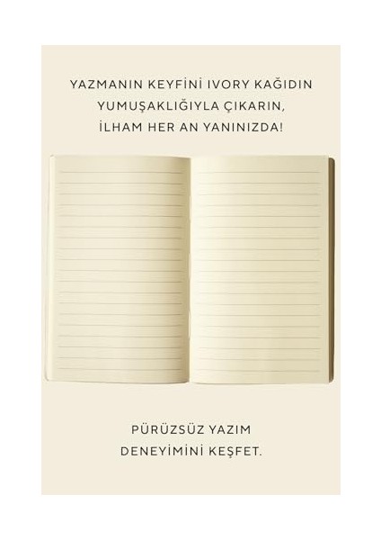 Esnek Kapak Cep Defteri A6 Krem 96 Yp. Çizgili