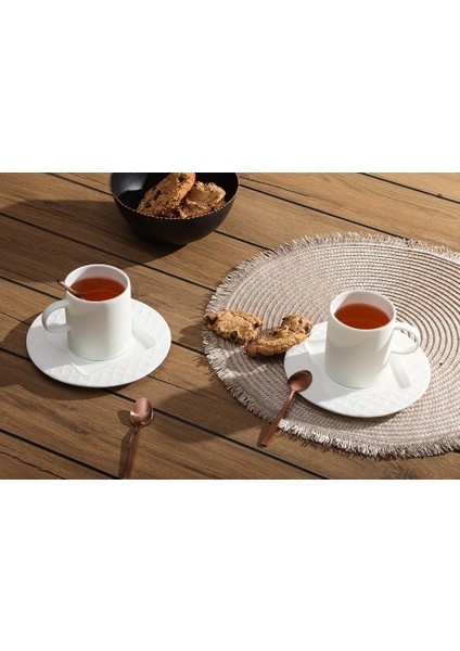 Superior Bone Porcelain Elix 2 Kişilik Çay Fincan Takımı 200CC
