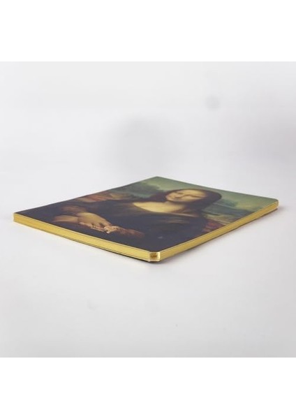 Mona Lisa, Da Vinci 1503-06, Vintage Defter Iv, Çizgisiz, 96 Sayfa, Iplik Dikiş, Esnek Kapak, Yaldızlı Oval Kenar, Tuval Doku, 90 Gram, Fildişi Renk, 14,8X21X1CM