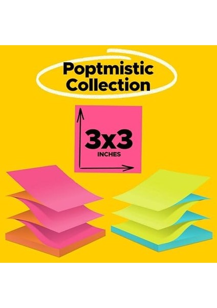 Refill, 4 Dönüşümlü Olarak Cape Renkler, 3 x 3, 100/PAD, 12 Pads/pack, 12 Pad Olarak Satılır