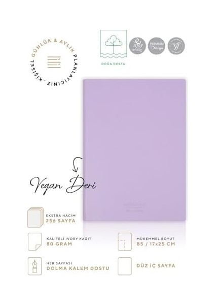 Esnek Kapak Defter B5 Krem 128 Yp. Çizgisiz (Düz)
