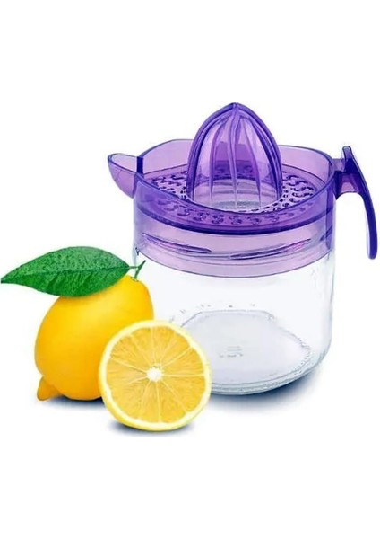 Limon Sıkacağı, Cam Gövde, Plastik Sıkacak, 300 ml (Mor)