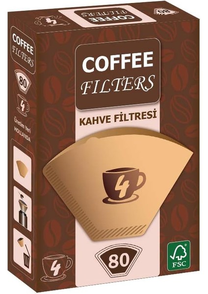 Filters Filtre Kahve Kağıdı 80'li Brown 1x4