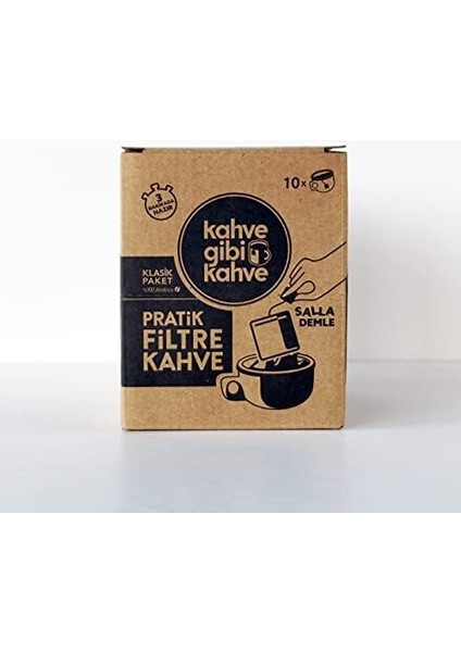 Taptaze Pratik Filtre Kahve Sallama - 10'lu Klasik Paket
