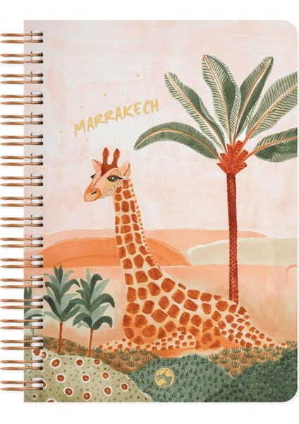 Color Marrakech Spiralli Defter Çizgili Zürafa 17X24 cm
