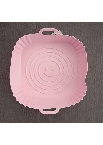 Silikon Kare Pişirme Kabı - Hava Fritözü Kabı Pembe